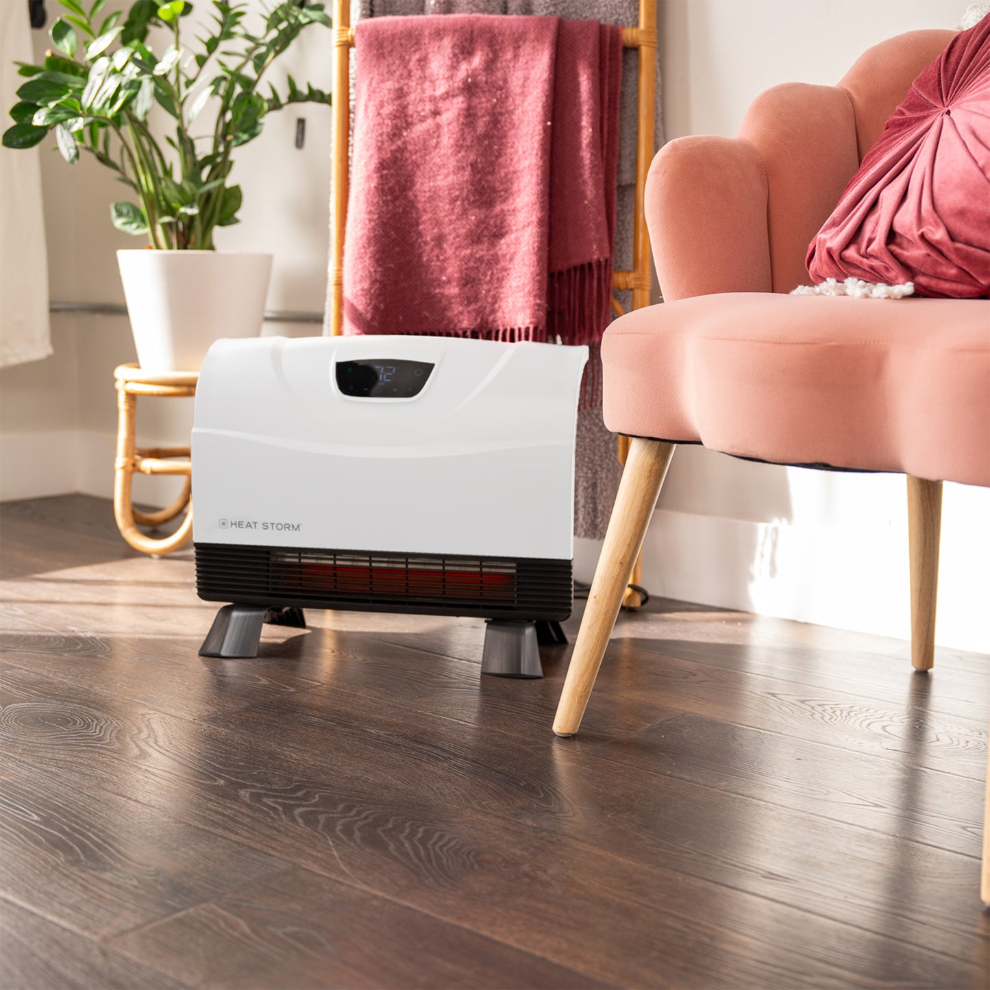 infrared wall heater warming modern living room | heat storm phoenix